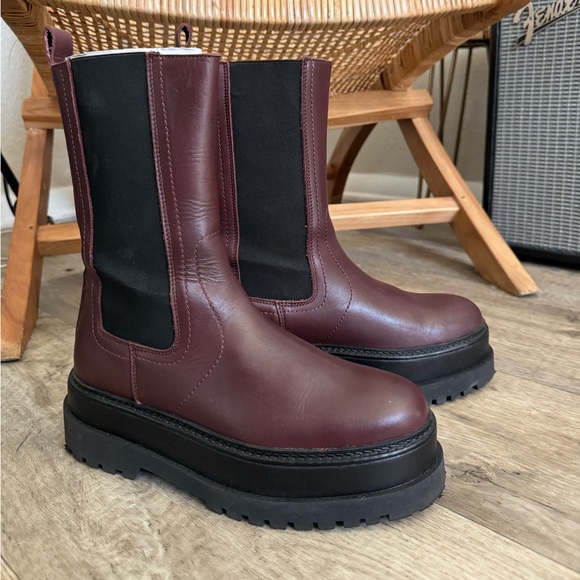 Mango platform chelsea boots genuine leather size 38 (7.5) - Picture 2 of 8